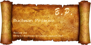 Buchman Primusz névjegykártya